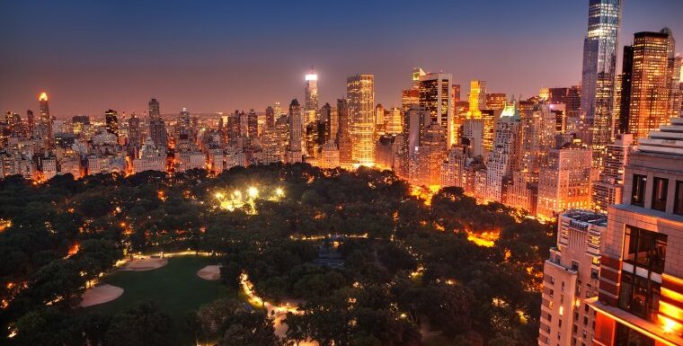 Центральный парк в Нью-Йорке ночью (Фото)