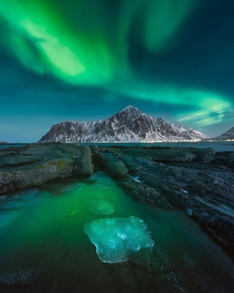 Северное сияние на Лофотенских островах (Норвегия) 1 северное сияние