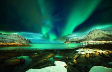 Северное сияние на Лофотенских островах (Норвегия)