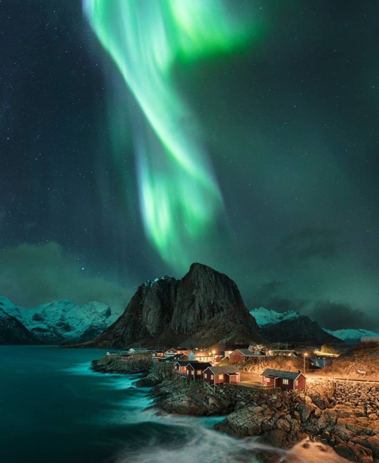 Северное сияние на Лофотенских островах (Норвегия) 9 северное сияние