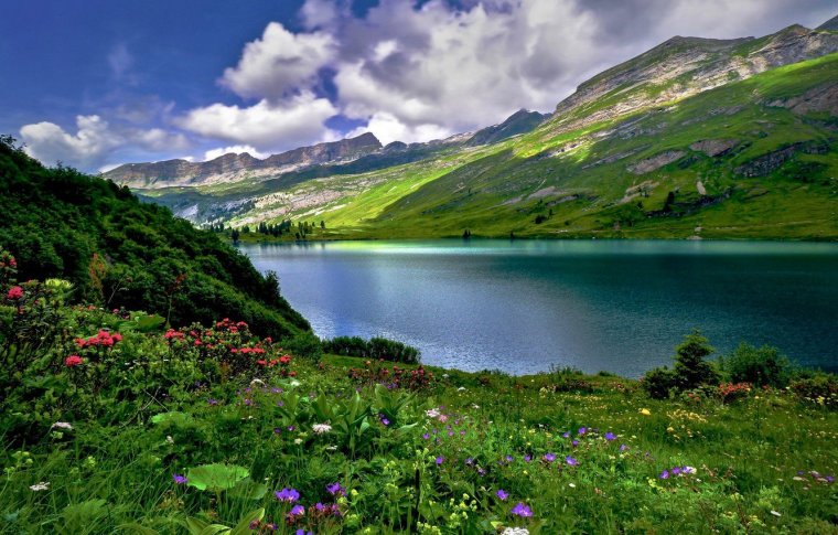Озера в Швейцарских Альпах: красота (15 Фото) 2 озера