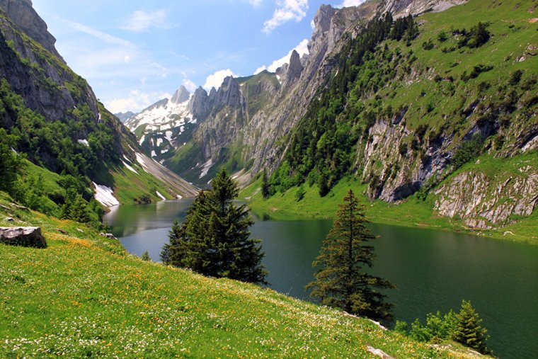 Озера в Швейцарских Альпах: красота (15 Фото) 10 озера