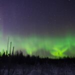 Северное сияние и звездные треки в окрестностях Архангельска 8 северное сияние
