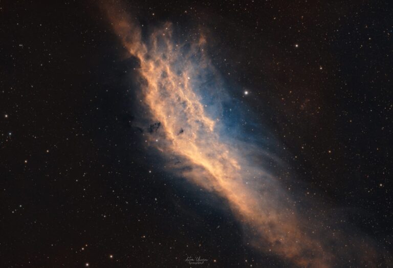 Туманность Калифорния (NGC1499): версии SHO и HOO (Фото) 30 туманность