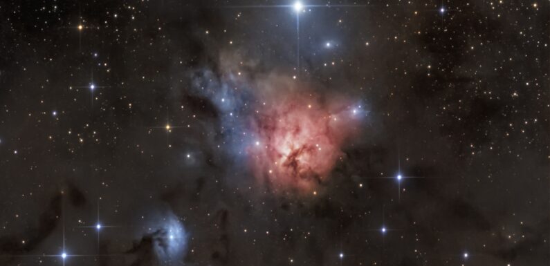 Северная Трехраздельная туманность NGC 1579 (Фото)