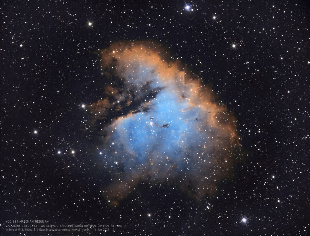 Эмиссионная туманность "Пакман" (NGC 281) в созвездии Кассиопея 2 туманность