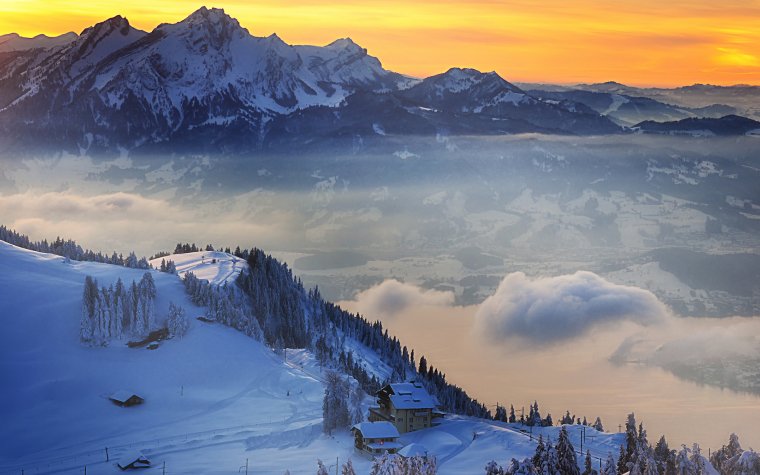 Зима, горы, Новый год (74 фото): сказочный Мир! 61 зима
