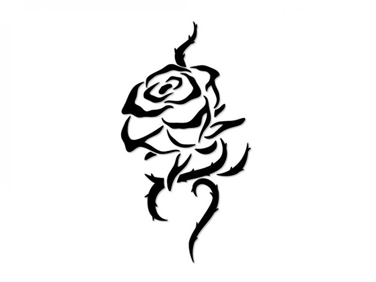 Эскиз тату черная роза (46 фото)24
