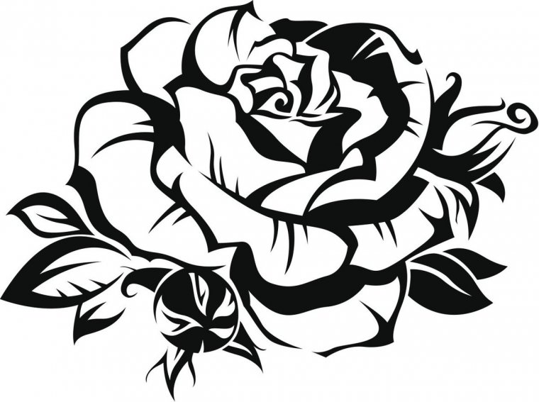 Эскиз тату черная роза (46 фото)32