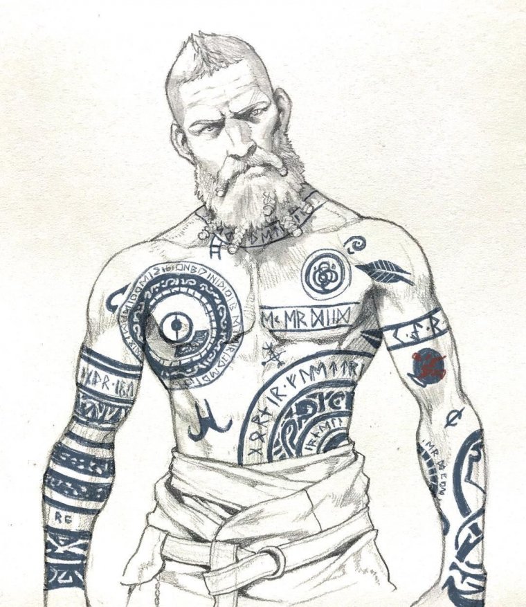 Эскизы скандинавских татуировок для мужчин (50 фото)36