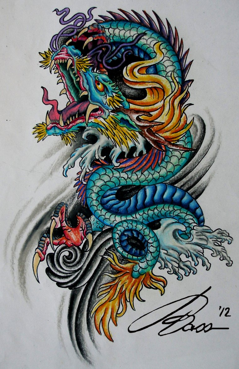 Эскизы тату китайский дракон (37 фото)20