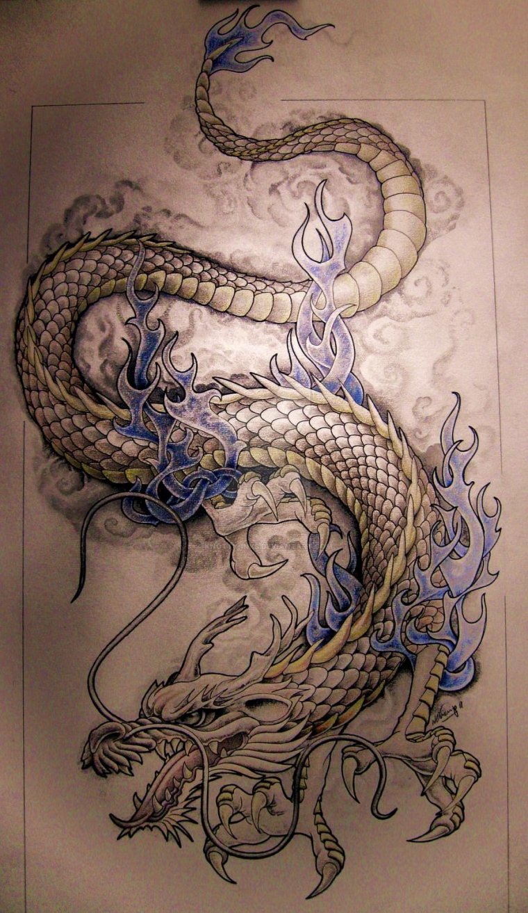 Эскизы тату китайский дракон (37 фото)19
