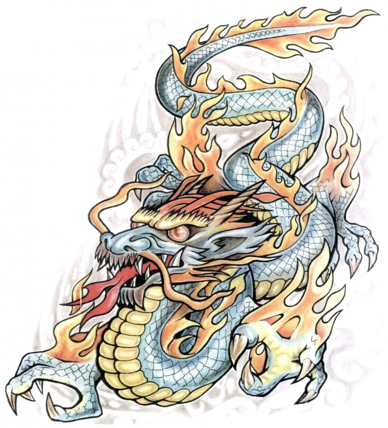 Эскизы тату китайский дракон (37 фото)32