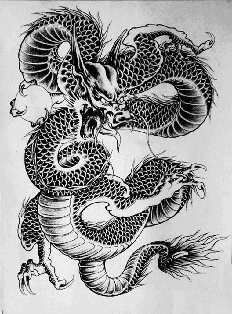 Эскизы тату китайский дракон (37 фото)28