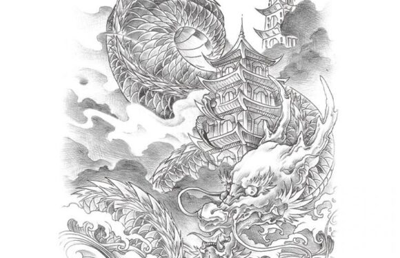 🖤 Тату в японском стиле: эскизы татуировок (47 фото)