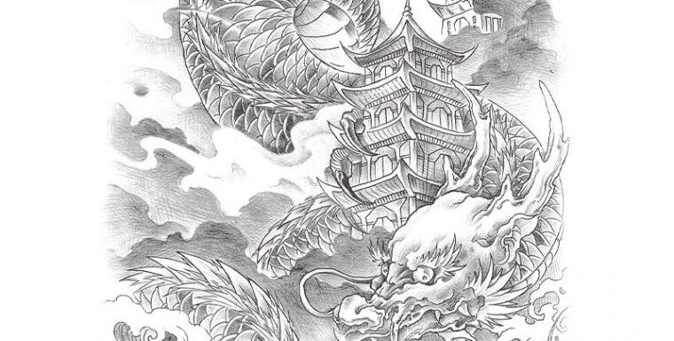 🖤 Тату в японском стиле: эскизы татуировок (47 фото)