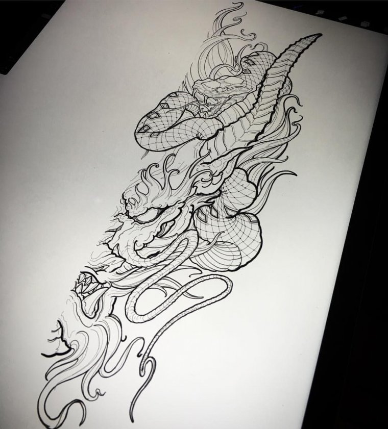 Эскизы тату в японском стиле (49 фото)46