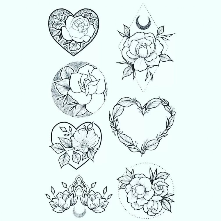 Контурные эскизы татуировок (54 фото)37