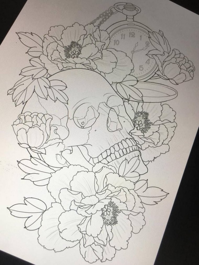 Контурные эскизы татуировок (54 фото)33