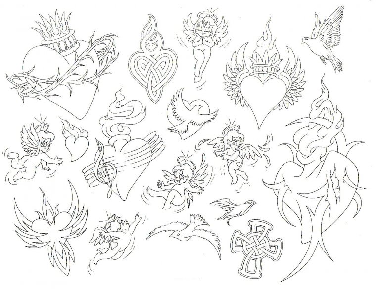 Контурные эскизы татуировок (54 фото)32