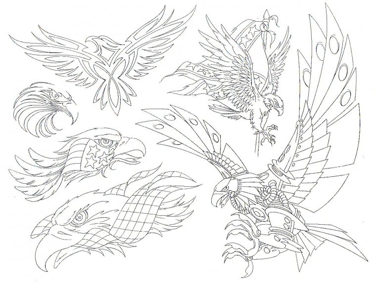 Контурные эскизы татуировок (54 фото)7