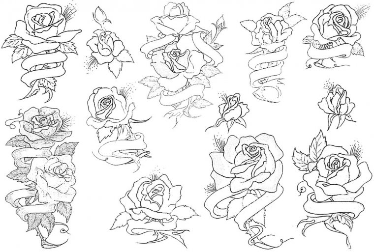 Контурные эскизы татуировок (54 фото)35