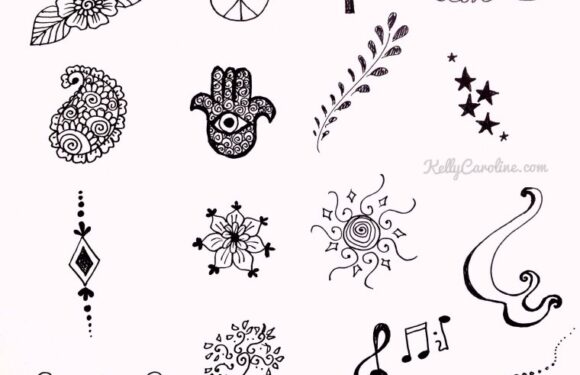 🖤 Легкие и простые эскизы татуировки хной (48 фото)