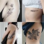🖤 Маленькие и аккуратные татуировки на у девушек на ребрах (40 фото) 2 тату