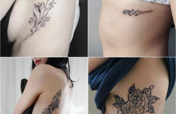 🖤 Маленькие и аккуратные татуировки на у девушек на ребрах (40 фото)