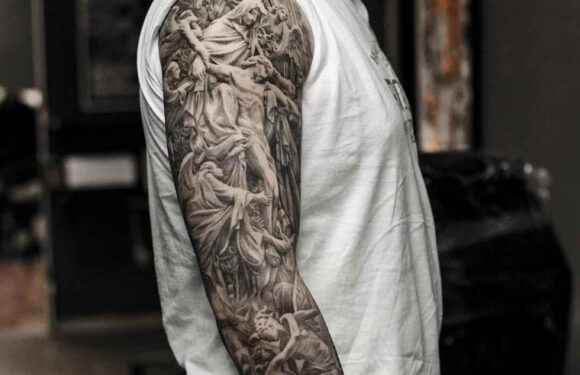 🖤 Тату на всю руку — мужское: подборка (46 фото)