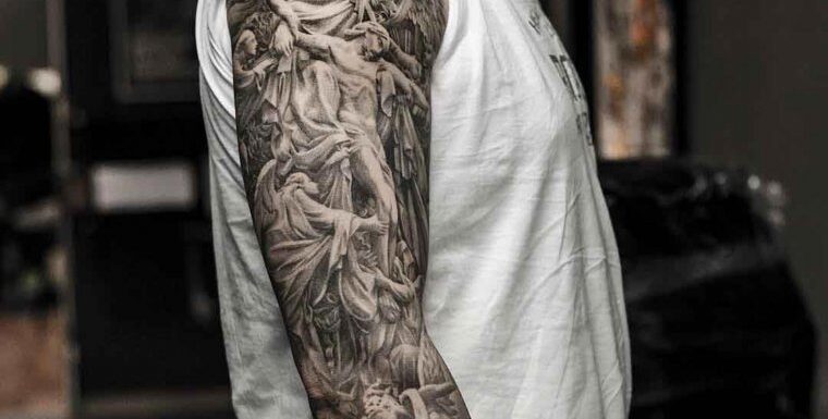 🖤 Тату на всю руку — мужское: подборка (46 фото)