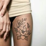 🖤 Тату на ноге для девушек: татуировки на бедре (38 фото) 15