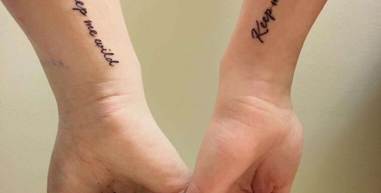🖤 Татуировки – “Надписи для двоих” (46 фото)