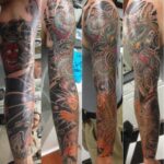 🖤 Рукав в японском стиле: классные татуировки (49 фото) 14 клещ