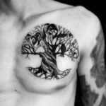 🖤 ​​Чоловічі татуювання на грудину: ескізи та картинки (47 фото) 55 тату