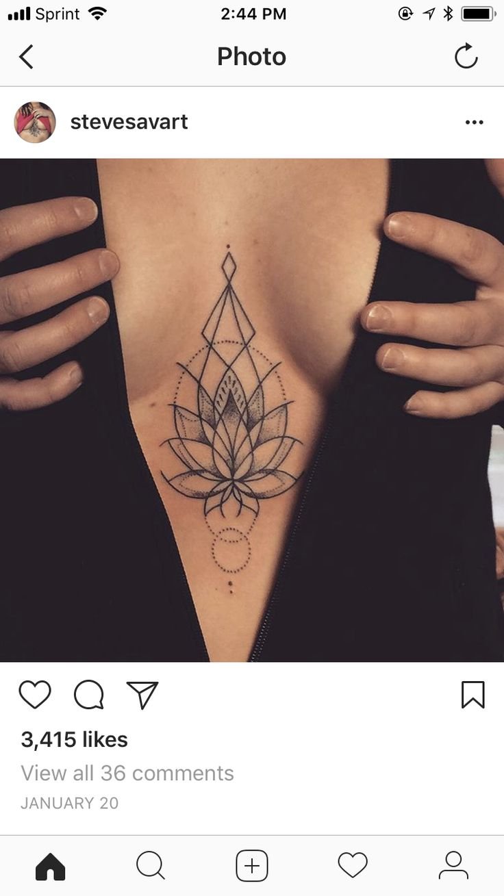 Эскизы тату между грудиной у девушек (49 фото)28