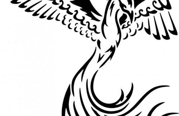 🖤 Тату птица феникс: эскизы, которые подойдут каждому (33 фото)