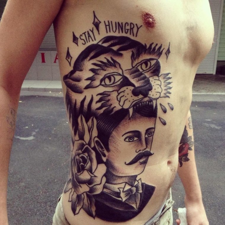 Мужские тату на ребрах (28 фото)10