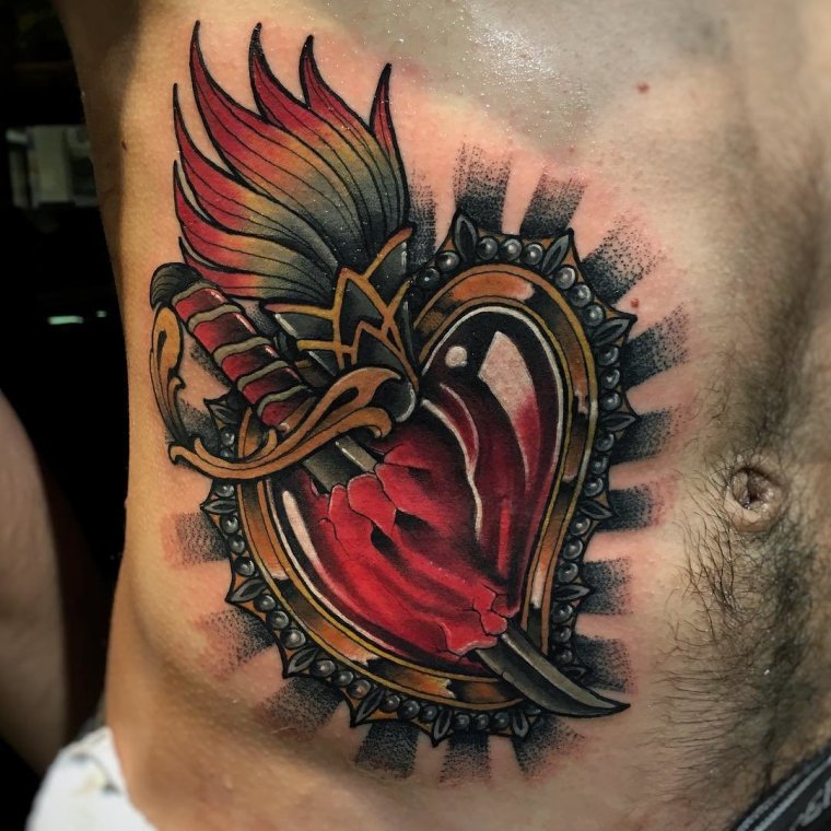 Мужские тату на ребрах (28 фото)20