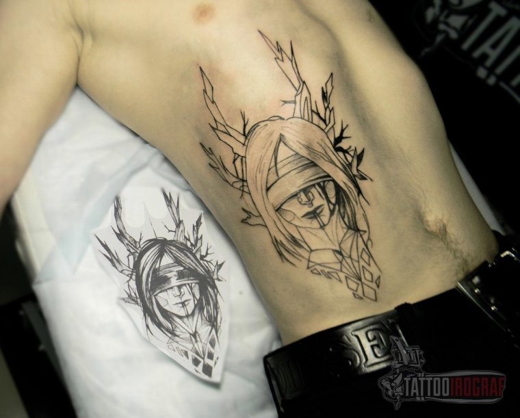 Мужские тату на ребрах (28 фото)3