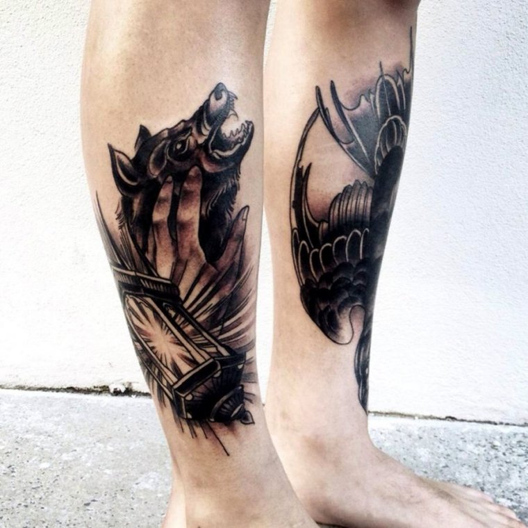 Мужские татуировки на ноге (46 фото)44