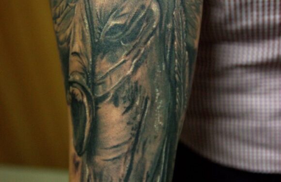 🖤 Ангел на предплечье: варианты татуировок (46 фото)