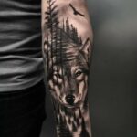 🖤 Волк в лесу: татуировка на руку (38 фото) 62