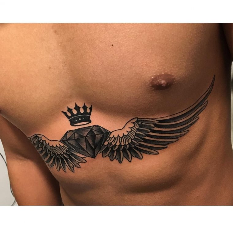Татуировка крылья на груди (50 фото)46