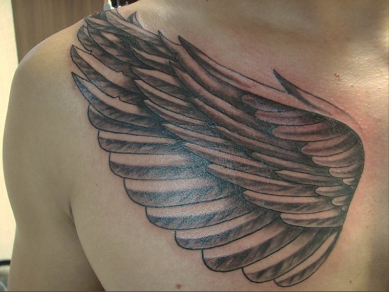 Татуировка крылья на груди (50 фото)25