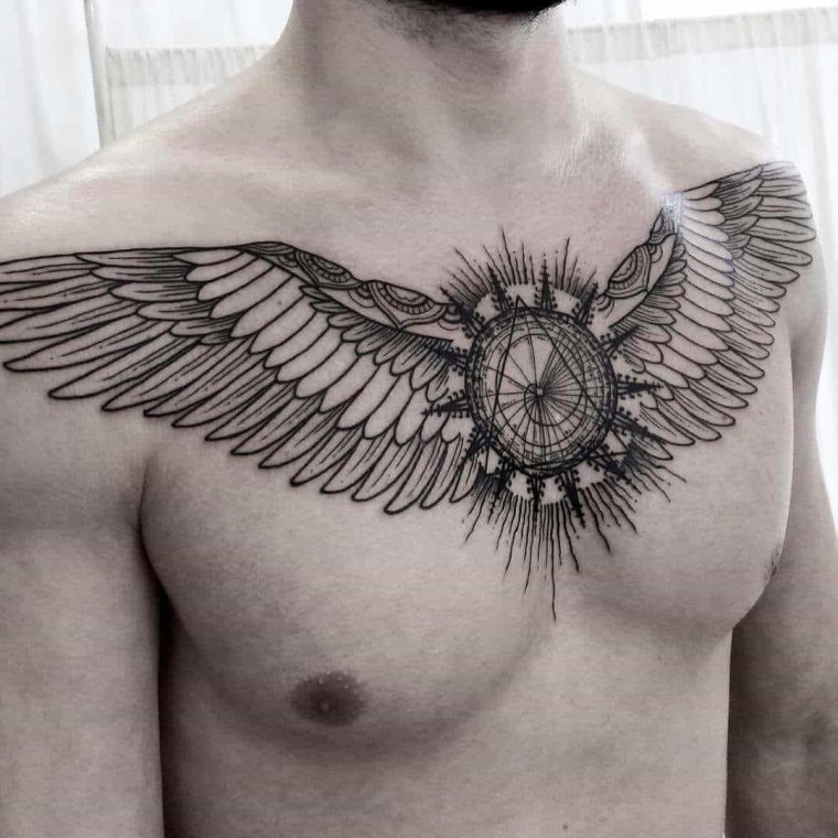 Татуировка крылья на груди (50 фото)22