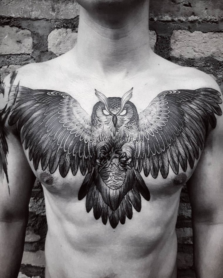 Татуировка крылья на груди (50 фото)23