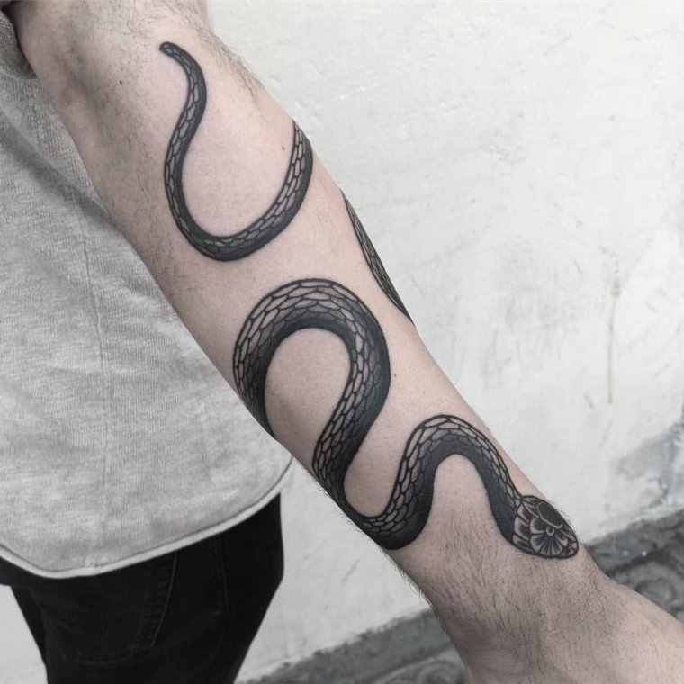 Татуировка змея вокруг руки (48 фото)17