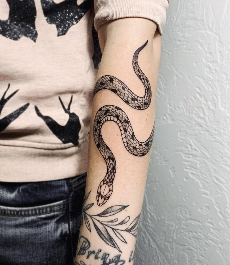 Татуировка змея вокруг руки (48 фото)18