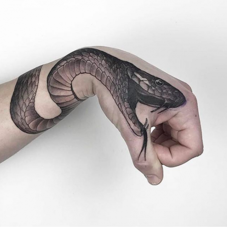 Татуировка змея вокруг руки (48 фото)32